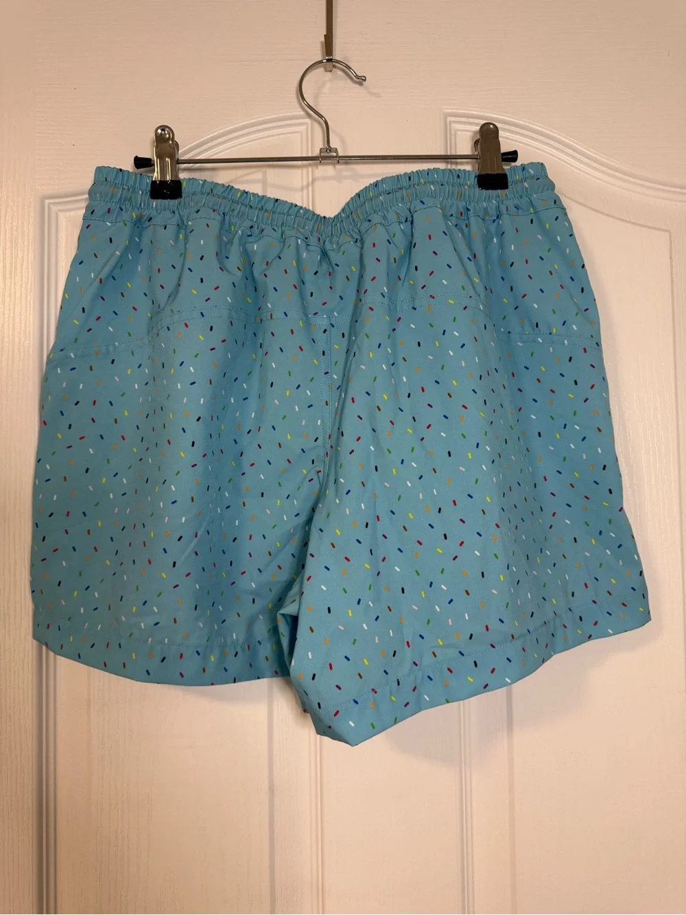 Humankind Light Blue Swim Trunks with Multicolor Speckle